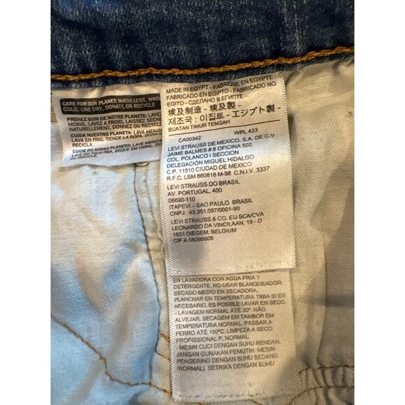 Levis 511 Jeans Mens 32x34 Blue Slim Fit Distressed Stretch Tapered Leg *FLAW* - Picture 6 of 13